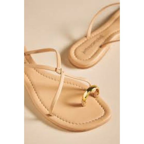 Jeffrey Campbell Shoes - Jeffrey Campbell Slide Sandals 9 Flat Thong Minimalist Casual Nude Tan Pacifico